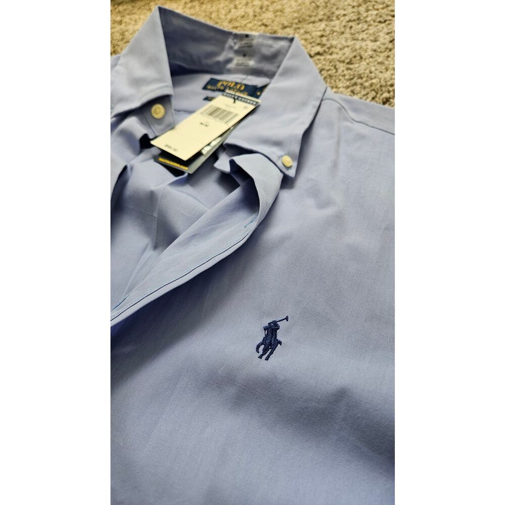 New with Tags Polo Ralph Lauren Men's Button-Down Shirt – Light Blue (Size M) - Picture 4 of 6